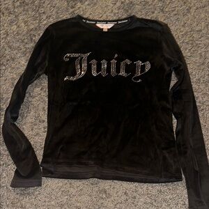 Juicy Couture Black Velvet Long Sleeve Top